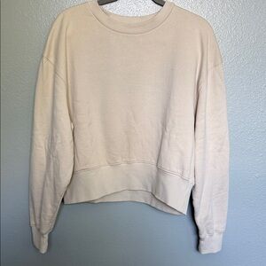LIFETIME cropped Cream Crewneck Sweatshirt